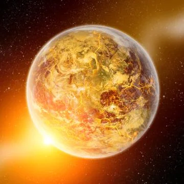 Meteorite impact on a planet in space 스톡 일러스트