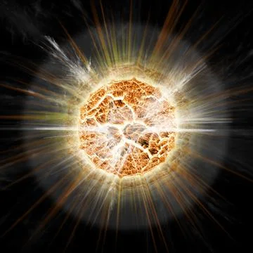 Meteorite impact on a planet in space Stock Illustration