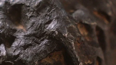 Meteorite iron exhibit in the Museum Stock Footage 118971126