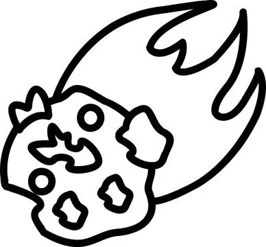 Meteorite Line Icon Design Stock Illustration