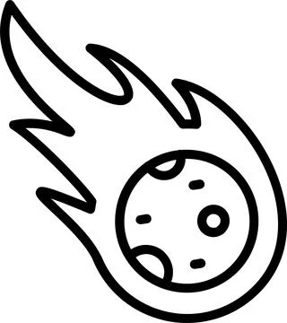 Meteorite Line Icon Design Stock Illustration