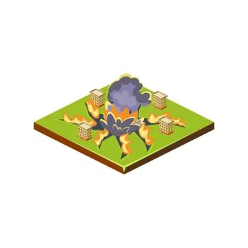 Meteorite. Natural Disaster Icon. Vector Illustration Stock Illustration