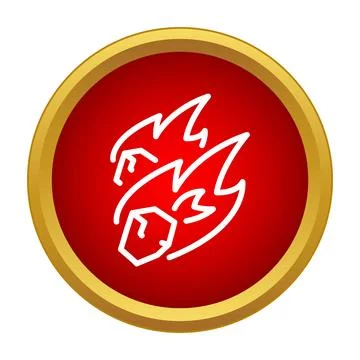 Meteorite or asteroid icon in simple style Stock Illustration