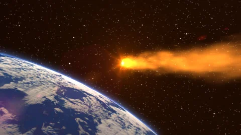 Meteorite Over Earth HD Stock Footage 51128558