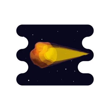 Meteorite rock space scene Ilustración de archivo