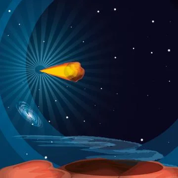Meteorite rock space scene Stock-Illustration