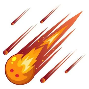 Meteorite shooting through space with fiery trail Stock Illustration