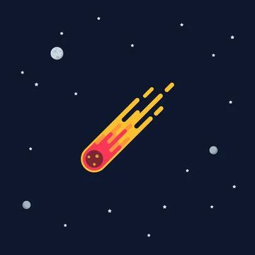 Meteorite on space background Stock Illustration