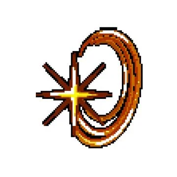 Meteorite star shoot pixel art vector illustration Stock Illustration