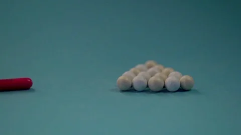 Meteorites are exposed by a triangle on a blue background. Stock Footage 77548335