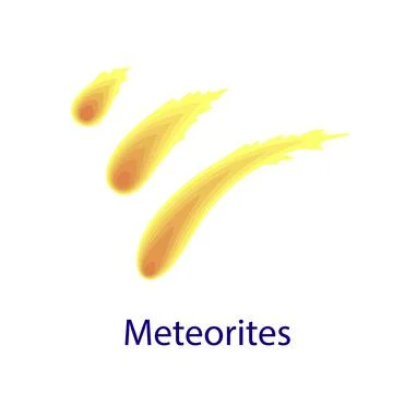 Meteorites icon, flat style Stock Illustration