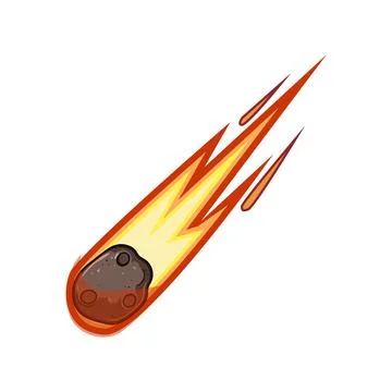 Meteoroid falling through atmosphere with burning trail Stock Illustration
