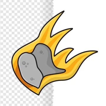Meteoroid flat cartoon style vector icon illustration 스톡 일러스트