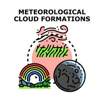 Meteorological cloud formations and weather forecast concepts Stock Illustration