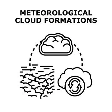 Meteorological cloud formations forecasting atmospheric conditions Stock Illustration