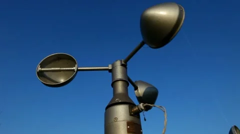 Meteorological station measuring wind speed Stock Footage 8569393