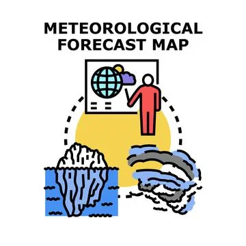 Meteorologist presenting global weather forecast and climate change Stock Illustration