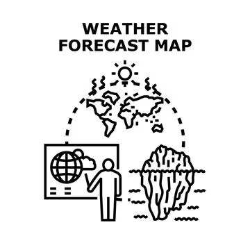 Meteorologist presenting global weather forecast and climate change Stock Illustration