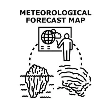 Meteorologist presenting global weather forecast and climate change Stock Illustration