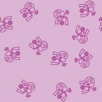 Meteorologists worker line seamless pattern 스톡 일러스트