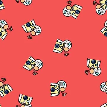 Meteorologists worker vector seamless pattern 스톡 일러스트