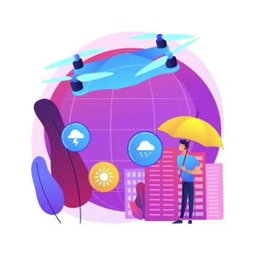 Meteorology drones abstract concept vector illustration. Stock Illustration