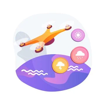Meteorology drones abstract concept vector illustration. Illustrazione stock