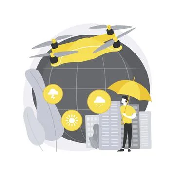 Meteorology drones abstract concept vector illustration. Stock Illustration