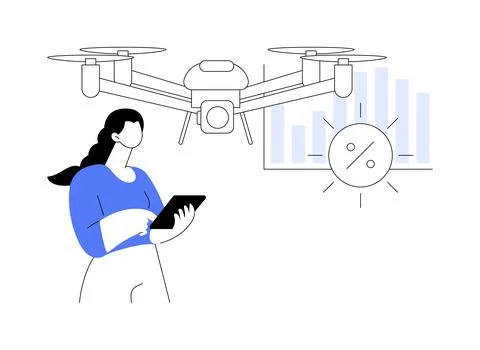 Meteorology drones abstract concept vector illustration. Stock Illustration