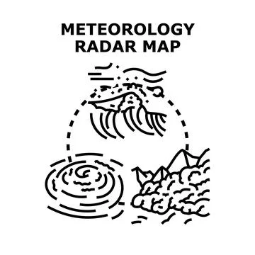 Meteorology radar map displaying extreme weather conditions Stock Illustration