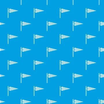 Meteorology windsock inflated by wind pattern seamless blue Stock Illustration