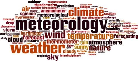 Meteorology word cloud Stock Illustration