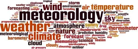 Meteorology word cloud Stock Illustration