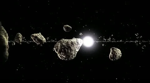 Meteors and sun animation. Space travel astronomy cosmos asteroids universe sun. Stock Footage