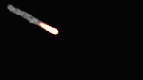 Meteors or asteroids with isolated background Stock Footage 128124155