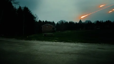 Meteors Raining Down Stock Footage 135341244