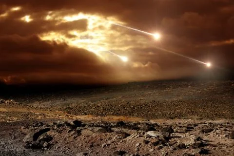 Meteors to the sky Stock Photos