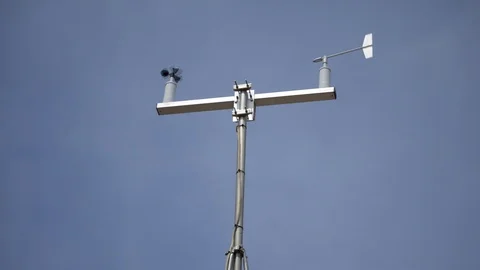 Meteostation Detecting Wind Speed and Direction Stock-Footage 86423288