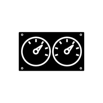 Meter control dual icon, vector illustration, black sign on isolated background Stock Illustration
