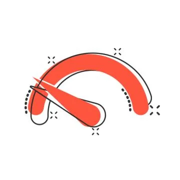 Meter dashboard icon in comic style. Credit score indicator level vector cart Stock Illustration