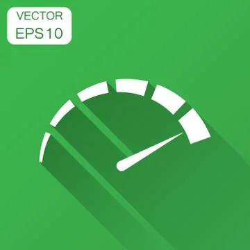 Meter dashboard icon in flat style. Credit score indicator level vector illus Stock Illustration