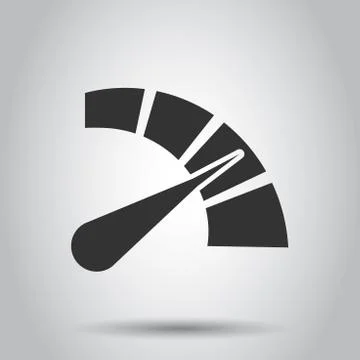 Meter dashboard icon in flat style. Credit score indicator level vector illus Stock Illustration