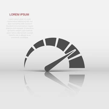 Meter dashboard icon in flat style. Credit score indicator level vector ill.. Stock Illustration