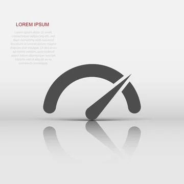 Meter dashboard icon in flat style. Credit score indicator level vector ill.. Stock Illustration