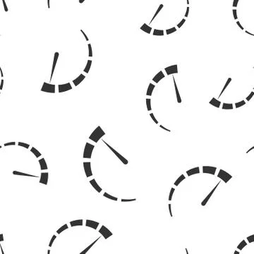 Meter dashboard icon seamless pattern background. Credit score indicator leve Ilustração Stock