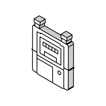 Meter gas service isometric icon vector illustration Stock Illustration
