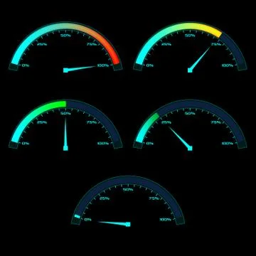 Meter Gauge Dashboard Stock Illustration