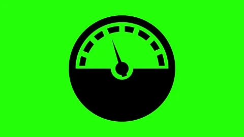 Meter Guage Icon Animation on Green Background Stock Footage 330245595