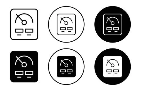 Meter icon collection of outline thin line symbol or sign Stock Illustration