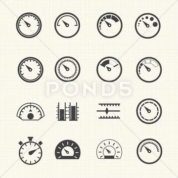 Meter icons. Vector Stock Illustration